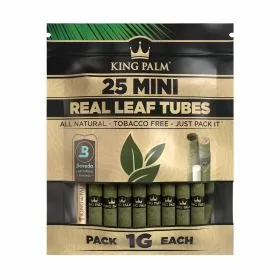 King Palm - Mini Size Rolling Cones - 25 Counts Per Pack - 8 Packs Per Box