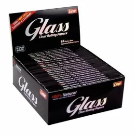  Luxe Glass King Size Clear Rolling Paper - 24 Count Per Box