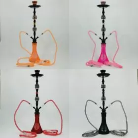 Luxor - 27 Inches - Shisha Hookah Beaker Vase With Double Disco Ball and Pearl Deco - 2 Hose - NP21-24