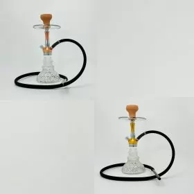 Luxor Shisha Hookah - 1 Hose - 15 Inches - With Glass Ashtray - Smoke Blows Through the Second Adapter (MKA-089)