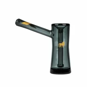 Marley Natural Bubbler - Smoked Glass with Gold Stripe Decal - 5 Inch