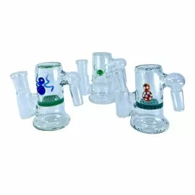 Mini Ash Catcher - 3 Inch -14M/14F - 90 Degree - With Honeycomb - Assorted Colors - AGAC3 - Price Per Piece