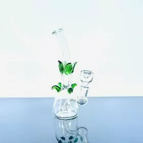 Mini Waterpipe With Leaves - 7 Inch - Assorted Colors - WPAG112