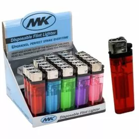MK Disposable Flint Lighter - 50 Counts Per Display - Assorted Colors