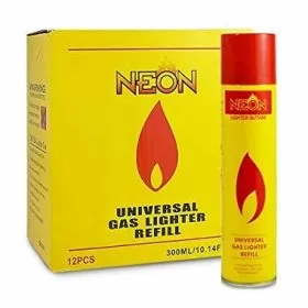 Neon Butane Universal Lighter Fuel 300ml - 12 Per Pack (No Free Shipping)