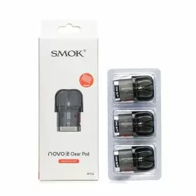 Novo 2 Replacement Clear Pods - Meshed 0.8 Ohm - 3 Pieces Per Pack - Transparent Black