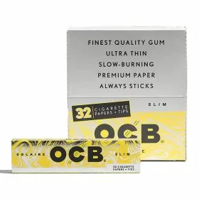 Ocb Solaire Slim Papers + Tips - 24 Packs Per Box
