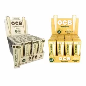 Ocb - Organic Hemp Rolling Cones - King Size - 3 Counts Per Pack - 32 Packs Per Box