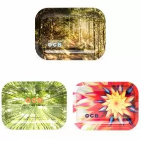 OCB - Rolling Tray Metal - Small Size (7.5 Inches x 5.5 Inches)