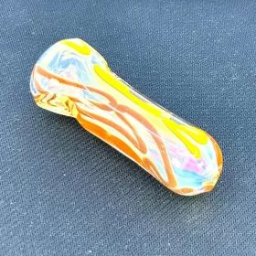 Oval Fumed & Color Swirl Handpipe 4 Inch - Assorted Designs - HPAG20