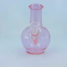 Pink Waterpipe - 6 Inches With Mini Heart Shower Perc