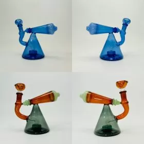 Pyramid Body With Telescope Perc Waterpipe - 6 Inches - (RH-178)