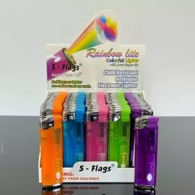 Led Electronic Lighters - With Rainbow Lighter - 50 Count Per Display