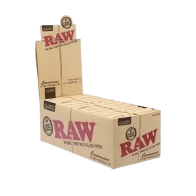 Raw Connoisseur Classic 1 1/4 Rolling Paper With Pre-Rolled Tips - 24 In Box