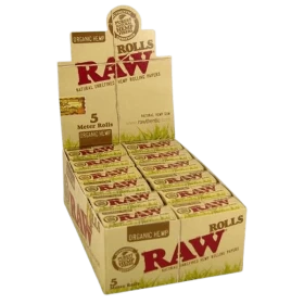 Raw Organic Hemp Rolls - 5 Meter Rolls - 24 In Box