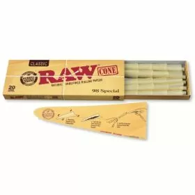 Raw - 98 Special Cone - 98mm and 20mm - 20 Cones Per Pack - 12 Packs Per Display