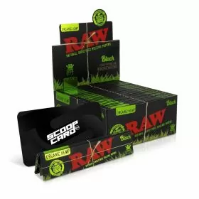 Raw Black Organic Slim Hemp Papers - King Size - 32 Counts Per Pack - 50 Packs Per Box