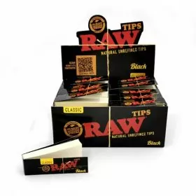 Raw Classic - Black Tips - 50 Per Pack - 50 Pack Per Box