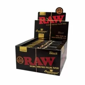 Raw - Classic Black King Size Slim Tips Connoisseur - 24 Counts Per Box