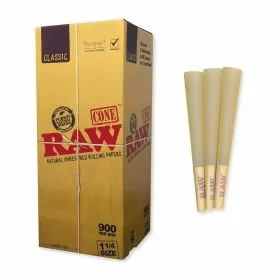 Raw Classic Bulk Cone - 1.25 Inch - 84mm - 900 Counts Per Box
