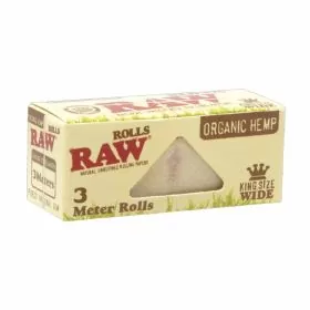 Raw Organic Hemp Rolls King Size Wide - 12 Rolls Per Box