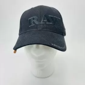 Raw - Poker Hat - Black on Black - Curve Bill Adjustable Structured Hat