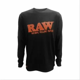 Raw Long Sleeve Black Shirt - 100 Percent Cotton