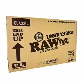 Raw - Unbranded Cone - 1 1/4 Size - 1000 Counts - Bulk Box