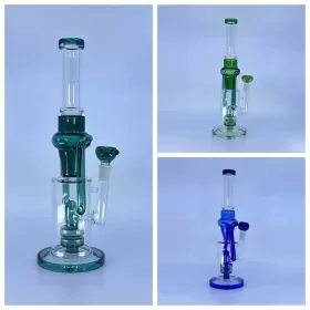 Recycler Waterpipe With Double Showerhead Perc - 13 Inch - WPAG140