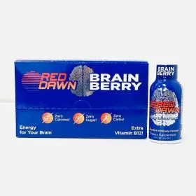 Red Dawn - Brain Berry Energy Shots - 60 ml - 2oz -12 Counts Per Box