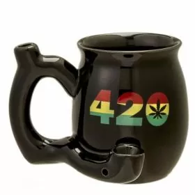 Roast and Toast - Large Black Mug 420 With Rasta Colors