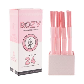 Rozy Bouquet Pink Papers With Prerolled Tips - 1 1/4 Size - 24 Packs Per Box