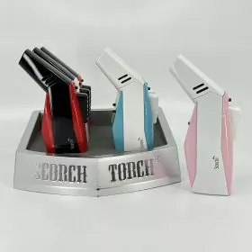 Scorch Torch Turbo 45 Degree Torch With Push Button Two Tone - 6 Counts Per Box - Assorted