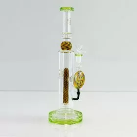 Sense Glass - 13 Inches Straight Waterpipe With Inline Percolator Showerhead Perc - Assorted Color (WP-2337)