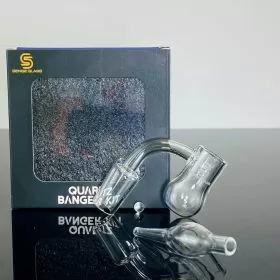 Sense Glass - Banger Kit - Orion Turp Slurper Set With - Glass Carb Cap - Flat Top Round Bottom - 19mm Male - 90° Degree