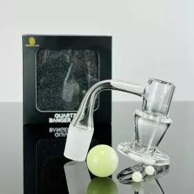 Sense Glass Quartz Banger With Luminous Pearl - 19mm - Male 90° Degree - Kit 10