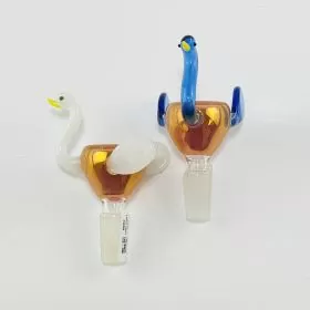 Sense Glass - Bowl 14mm Male Swan Desing - Assorted - Price Per Piece