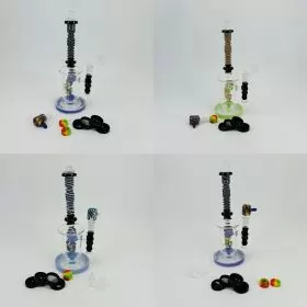 Sense Glass - Waterpipe Kit - 12 Inches - WP-3123 - Mushrooms - Assorted Colors - Piece Per Price 
