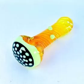 Silver Fume Handpipe With Honeycomb Head - 4 Inch - Assorted Colors - HPMS89