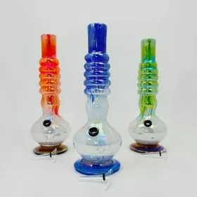 Soft Glass Waterpipe - 12 Inches - Assorted Colors - GR-Y-92