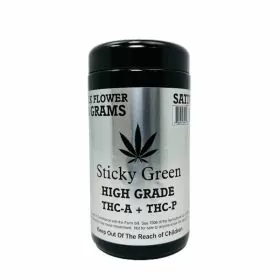 Sticky Green - High Grade Indoor - THC-A - THC-P - 28 Grams - Flower Jar - Silver Haze Sativa