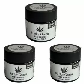 Sticky Green - High Grade - THC-A - THC-P - 2.5 Grams - Flower Jar
