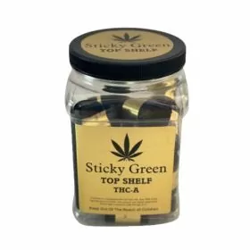 Sticky Green - Top Shelf Flower Jar - THC-A - 3 Strains - 1 Gram - 12 Per Display 