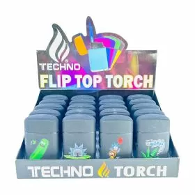 Techno Torch - Flip Top - 20 Counts Per Display - Assorted Designs