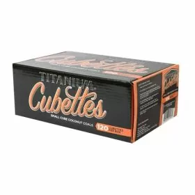 Titanium Cubettes Natural Hookah Coals - 120 Counts Per Box
