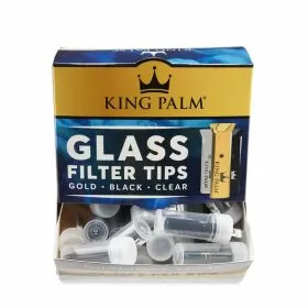 King Palm Glass Filter Tips- 48 Count Per Box - Black - Clear - Gold