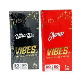Vibes Fine Rolling Papers - 50 Papers Per Pack - 50 Pack Per Box