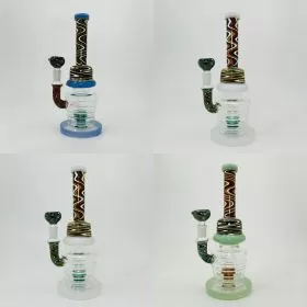 Waterpipe - Tube Wig-wag With Showerhead Perc - 10 Inches - (RH-164)