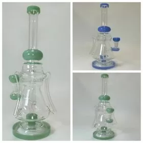 Waterpipe - 13 Inches - Recycler Color Rim Bell With Showerhead Perc (RH-132)
