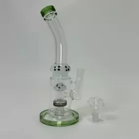Waterpipe 10-inch - With Bend Neck and Mushroom Perc - Light Green